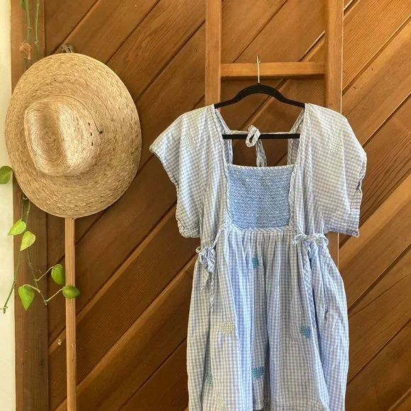 Innika Choo Farm Smock - Baby Blue Gingham, OS, EUC - Picture 4 of 8